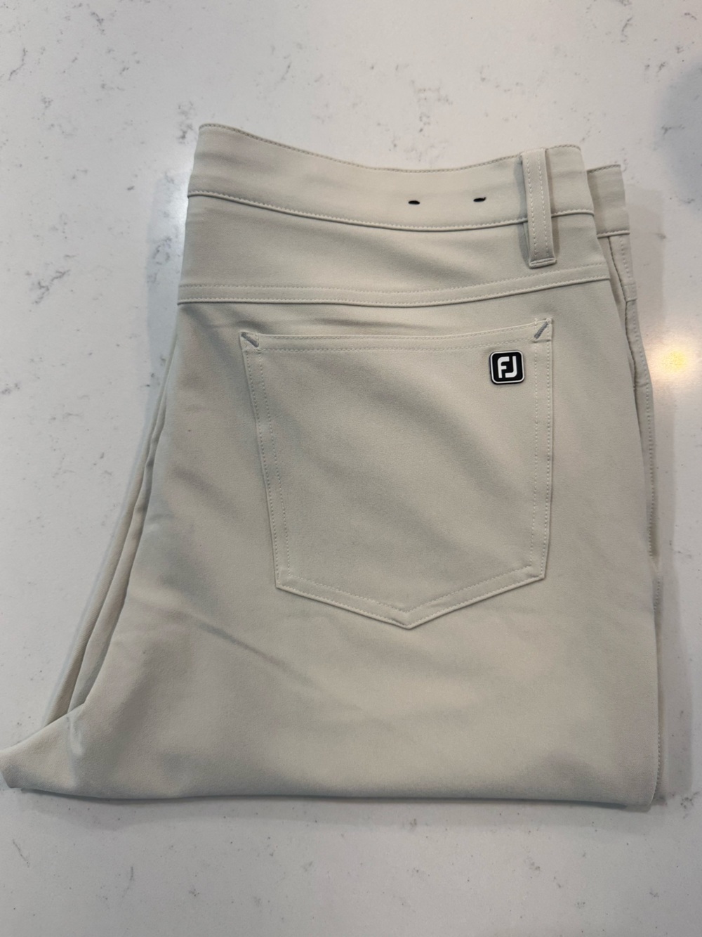 FJ Men's Stretch Chino Golf Pants in Light Khaki - ATHLETIC FIT!